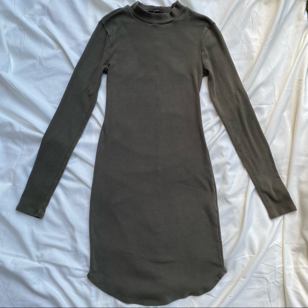 Forever 21 Green Turtleneck Bodycon Dress - Size S